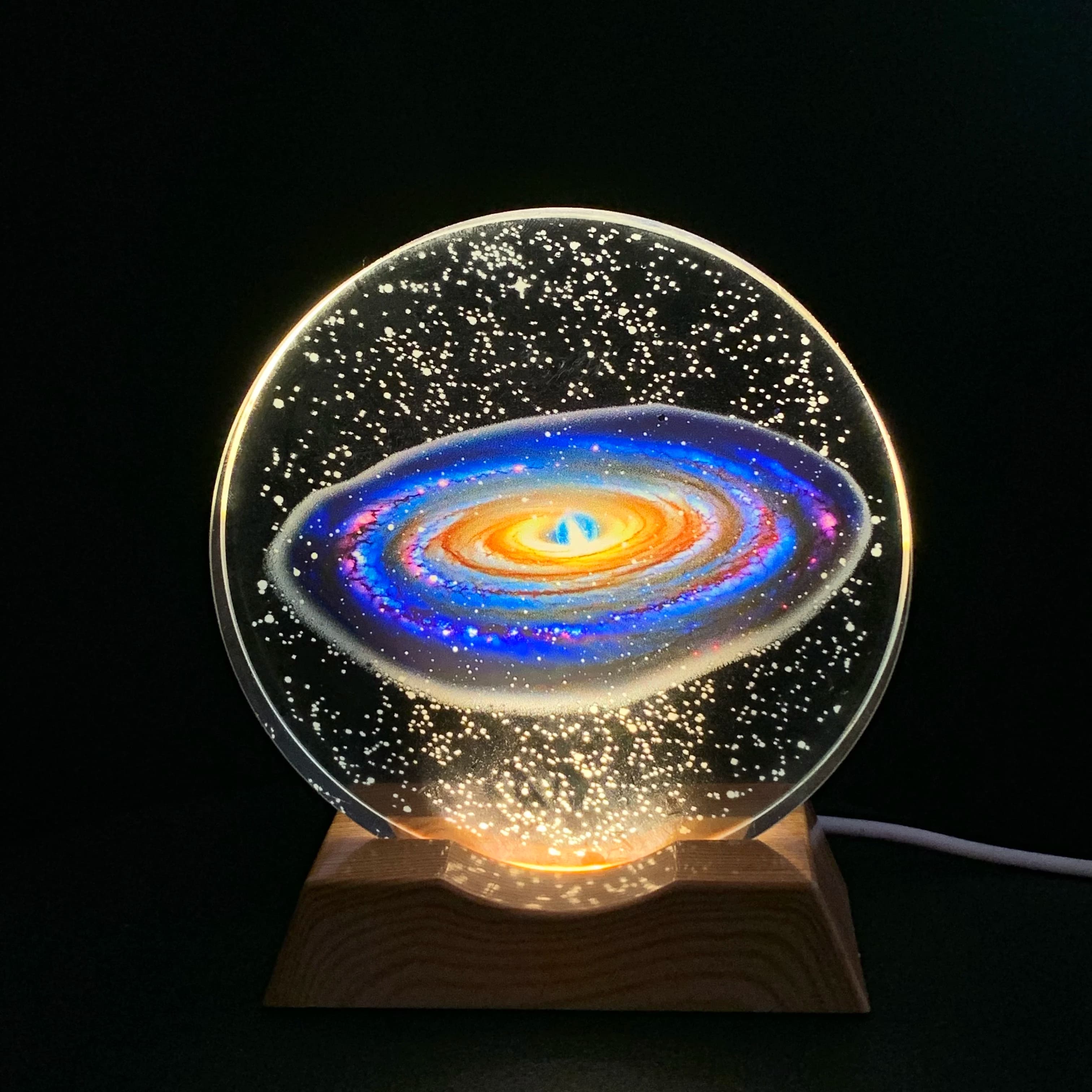 Base per striscia di luce notturna a LED Galaxy Crystal, lampada decorativa in vetro, adatta per camere da letto, soggiorni, compleanni e feste della mamma