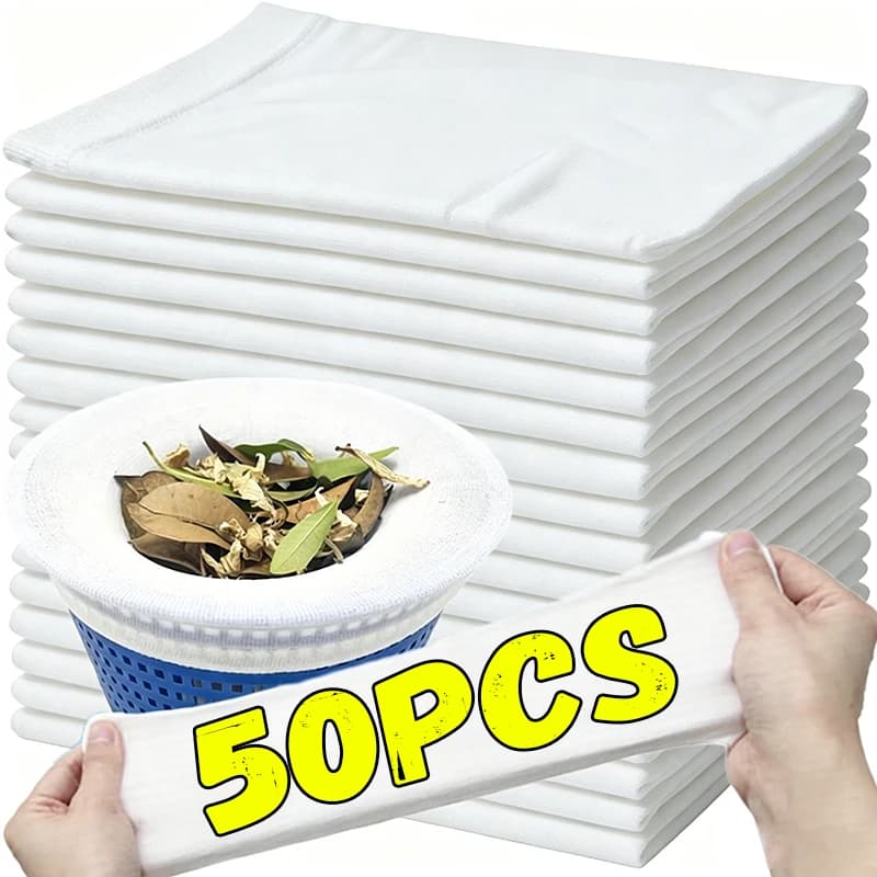 50/5PCS White Pool Skimming Basket Filter Sock Skimmer Basket for Leaves Debris Water Tanks Pool Garbage Catcher White Cover Bag