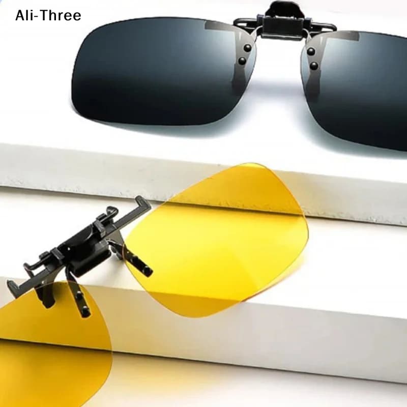 1 Pezzo Clip per Occhiali da Sole UV400 con Visione Diurna e Notturna, Lenti Antiabbagliamento Ribaltabili per Guida