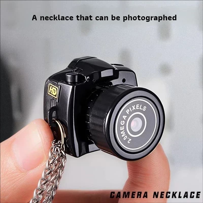 Mini Telecamera Indossabile a Collana - Foto e Video HD, Elegante Ciondolo per Registrazioni Quotidiane sul Campus