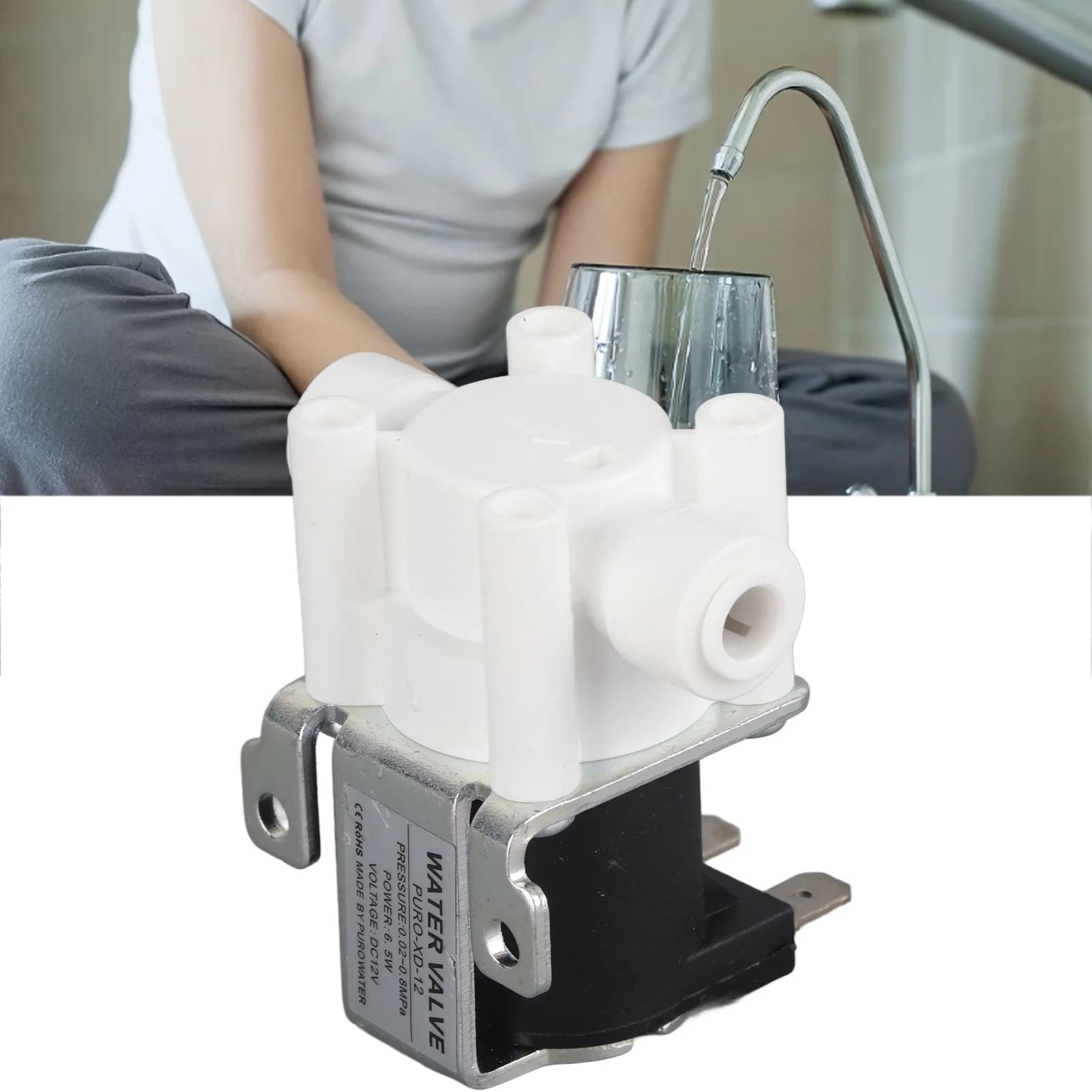 Elettrovalvola elettrica Valvola dell'acqua 12V 12V Elettrovalvola elettrica dell'acqua Valvola purificatore magnetica Collegamento rapido Normalmente chiuso