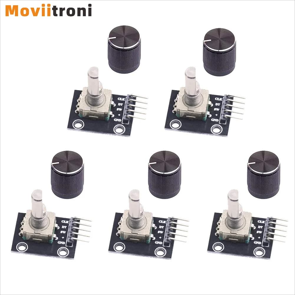Modulo encoder rotativo da 5 pezzi da 360 gradi KY-040 Scheda di sviluppo sensore mattone con pulsante per Arduino