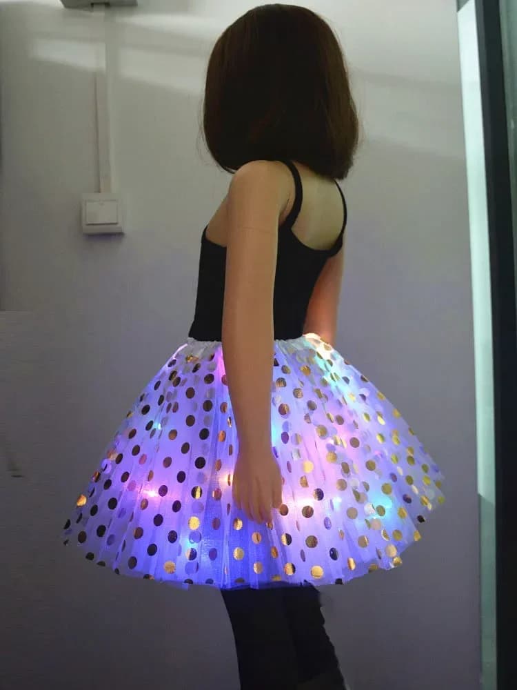 Gonna Tutu Luminosa a Pois per Ragazze Adolescenti, Costume da Fata Luminoso, Regalo di Compleanno, Halloween, Matrimonio, Festival