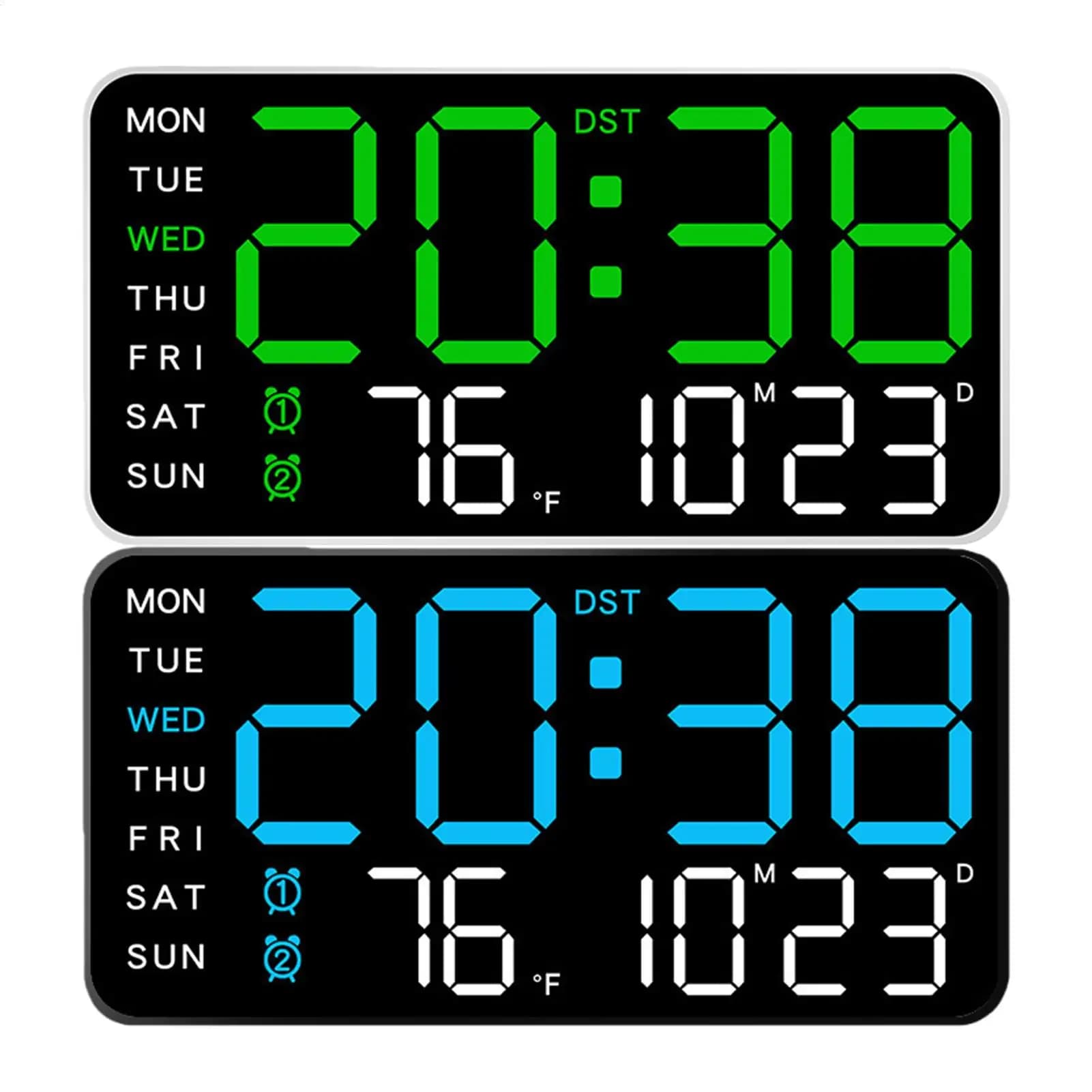 Multifunctional Decorative Digital Wall Clock with Large Temperature Display, Date and Week Functions