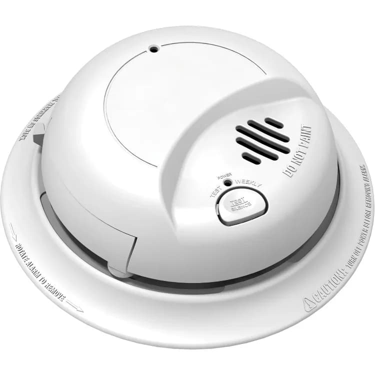 Popolare! Rilevatore di fumo 9120B, consegna rapida, allarme cablato con batteria di riserva, confezione da 12