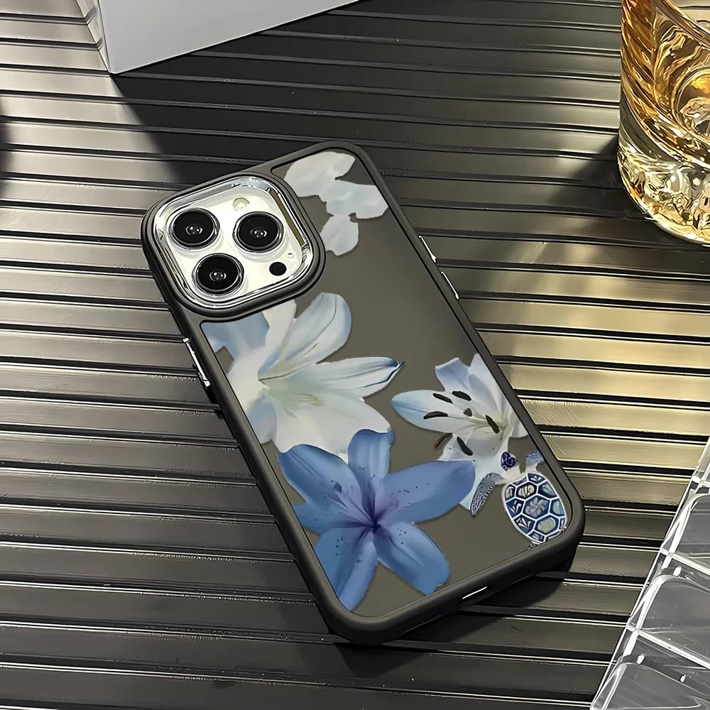 Custodia Protettiva Morbida con Motivo Floreale per iPhone 13 Plus 14 16 Air 15 Pro Max 11 12 17 - Funda Bumper