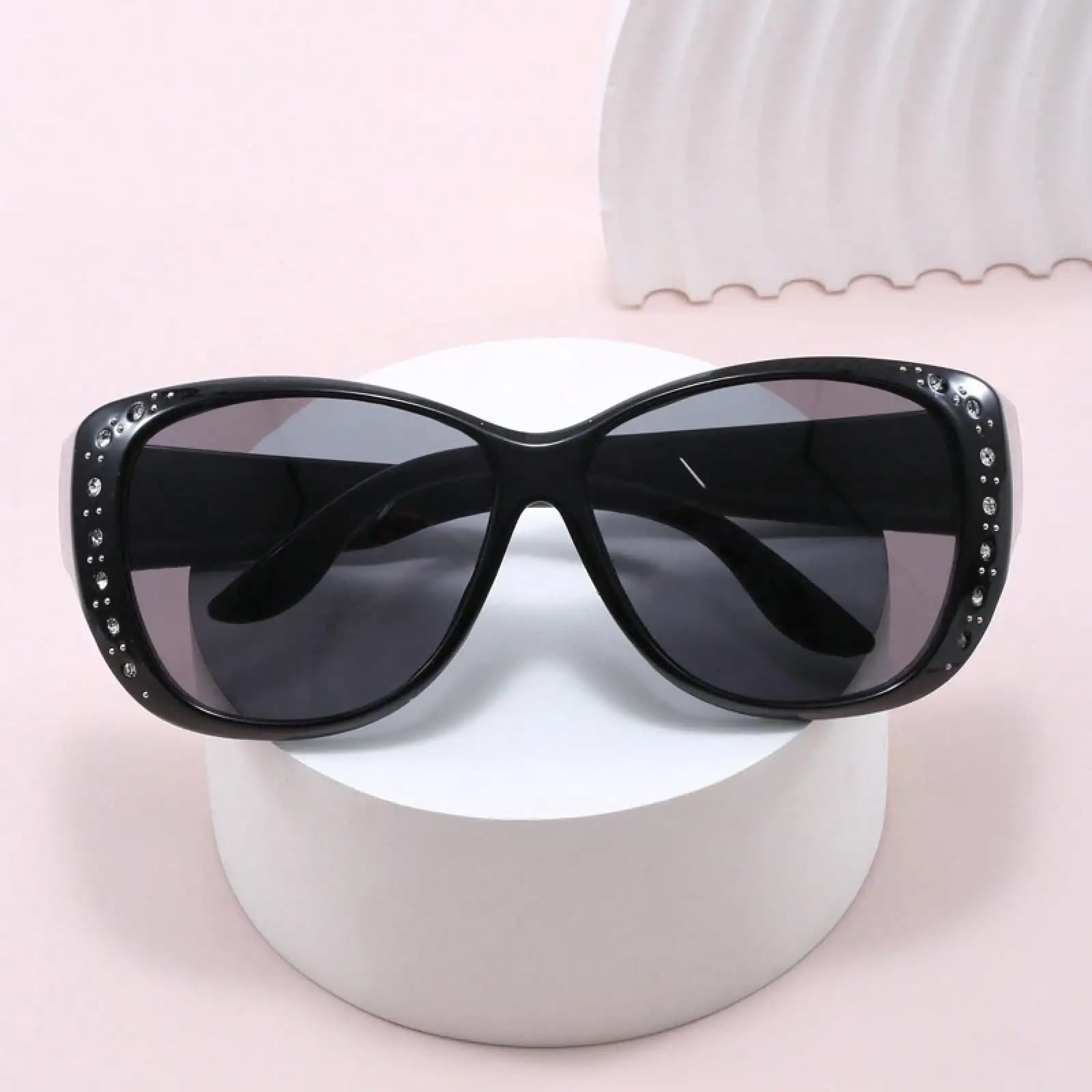 2024 European And American New Style , Retro Fashion Diamond-Studded For Women, Large Frame Slimming Glasses