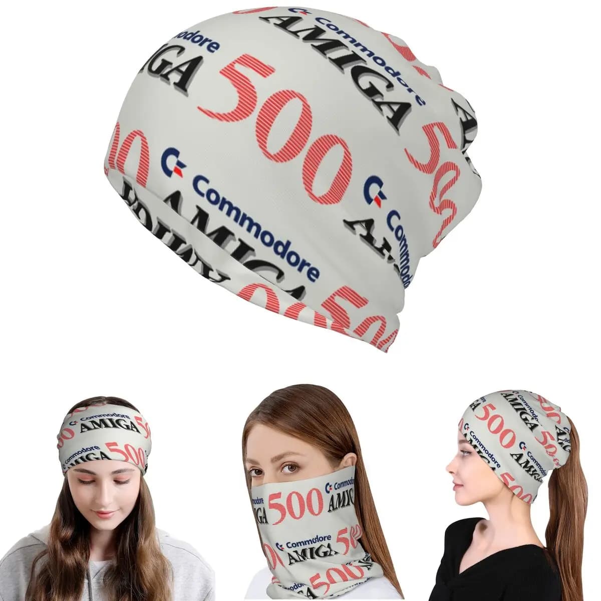 Commodore Amiga 500 Bandana, maschera per il collo, sciarpa multifunzione, sciarpa da ciclismo, berretto, cappello, unisex, antivento per adulti