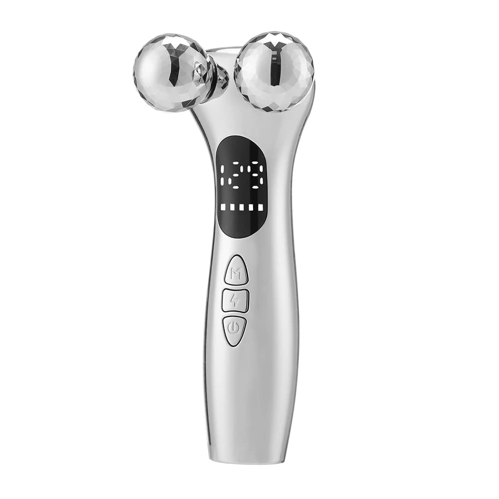 Strumento di bellezza elettrico per microcorrente facciale Display a LED Massaggiatore a rulli per lifting facciale Stringere la pelle Dispositivi di bellezza per massaggi