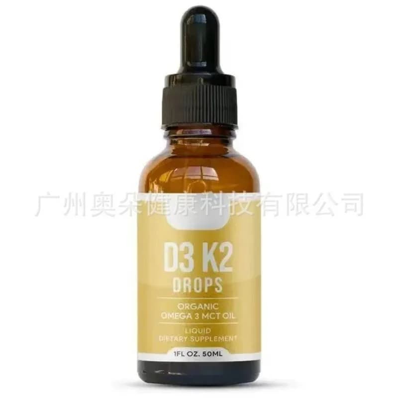 Vitamin D3 K2 Liquid Drops Natural Nutrient Supplement Support Bone Strength Calcium Absorption Daily Oral Health Care Product