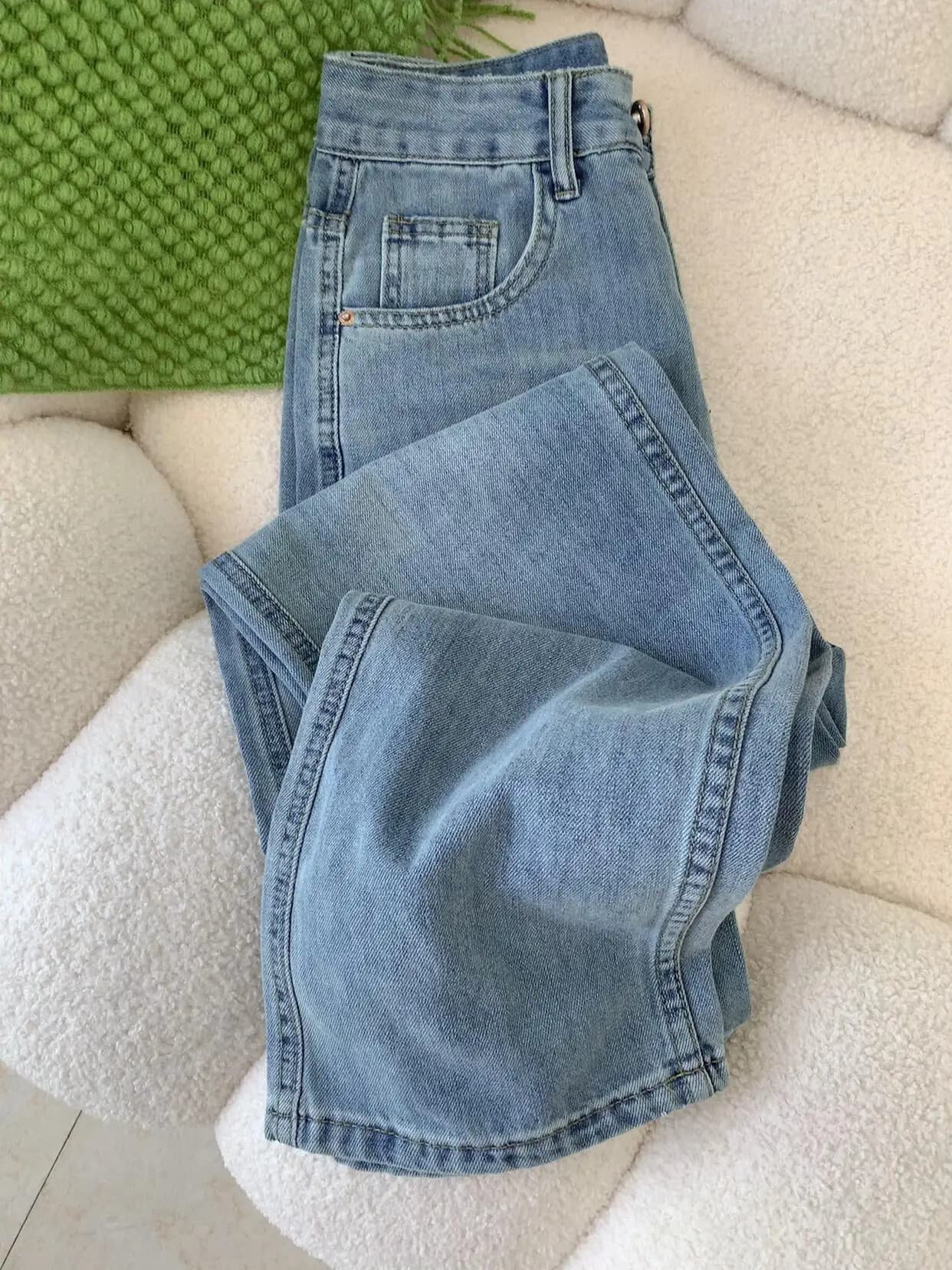 High Waist Straight Leg Jeans Women's Loose Fit Versatile Slimming Wide Leg Long Pants Casual Spring Cotton Denim Skinnies