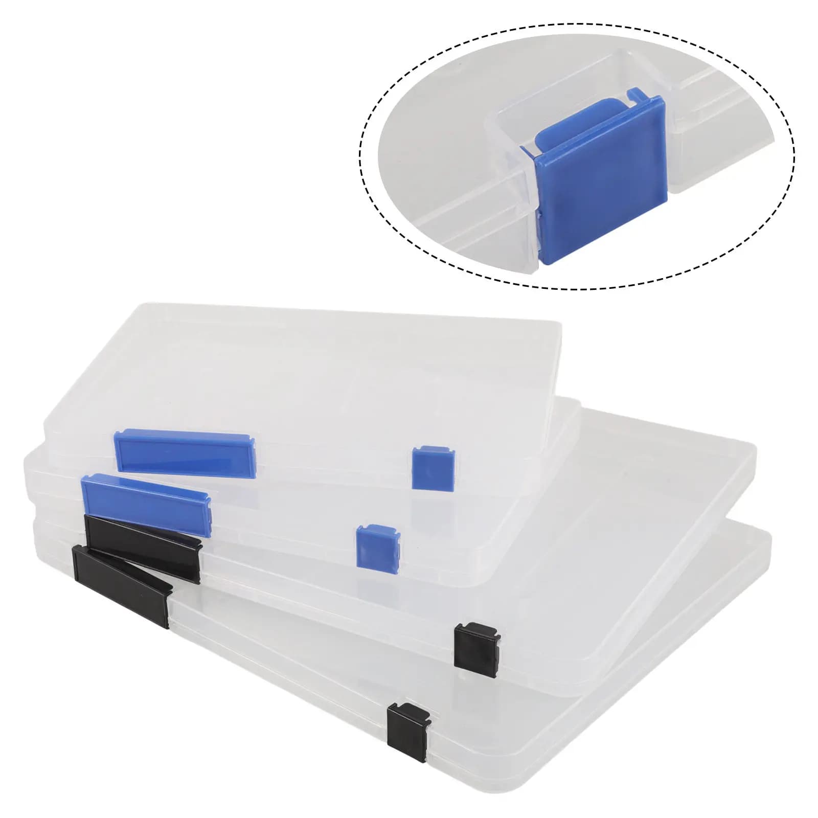 Scatola porta documenti trasparente da 4 pezzi, formato A4 A5, organizer per documenti rinforzato e ispessito, porta documenti in carta, cartella da ufficio con fibbia