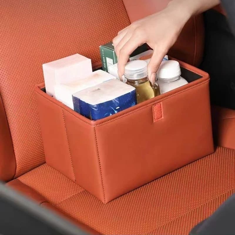 Organizer per Sedile Auto Pieghevole, Scatola Portaoggetti Multifunzionale, Borsa Appendibile per Porta e Schienale, in Pelle PU per Interni Auto
