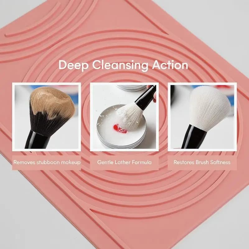 Sapone per Pennelli da Trucco a Lunga Durata con Pad in Silicone, Ingredienti Non Tossici per un Uso Sicuro