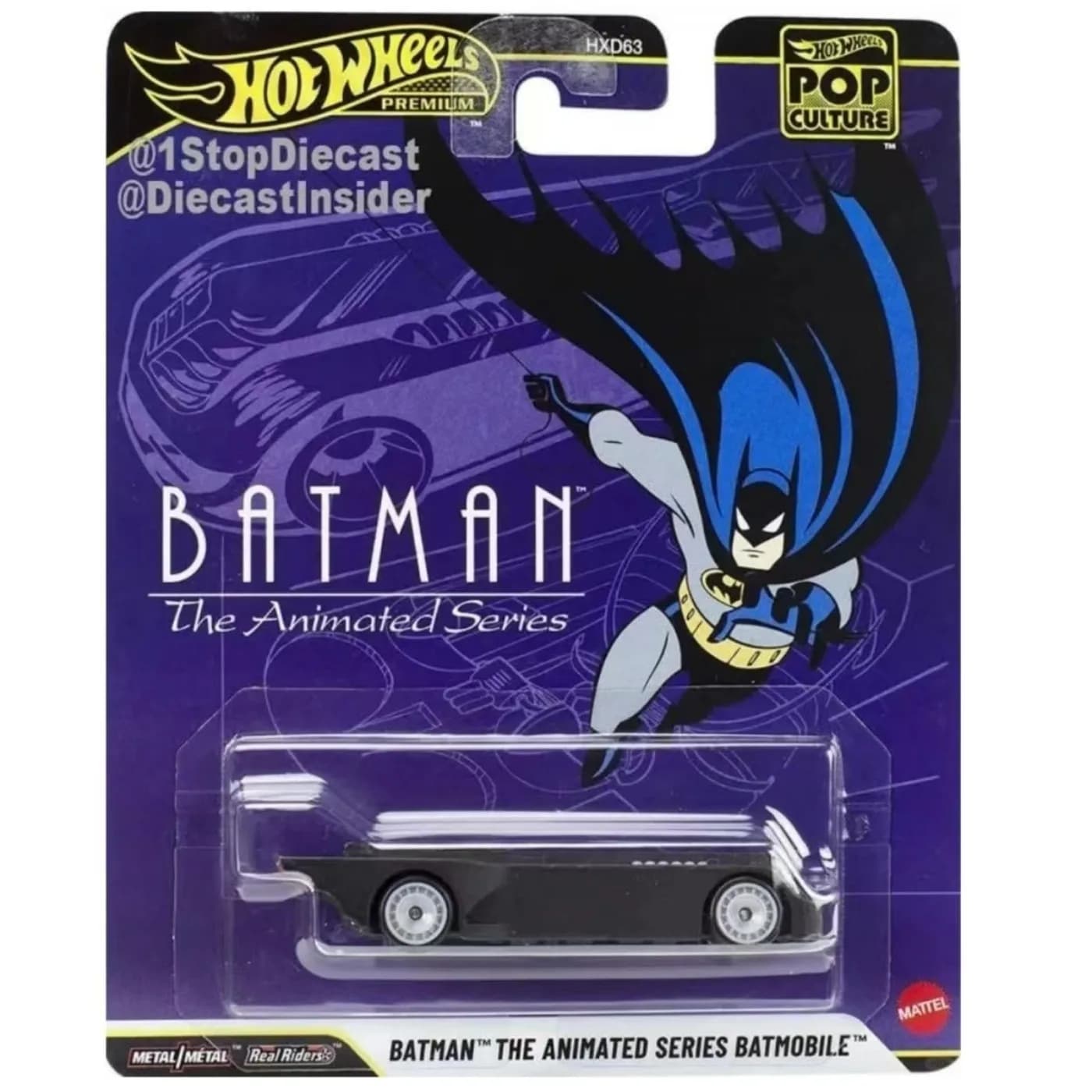 2025 Originale Hot Wheels Premium Pop Culture 1/64 Batman Batmobile HotWheels Miniature Auto Hoteelws Pressofuso Modello di Auto Hotweheel