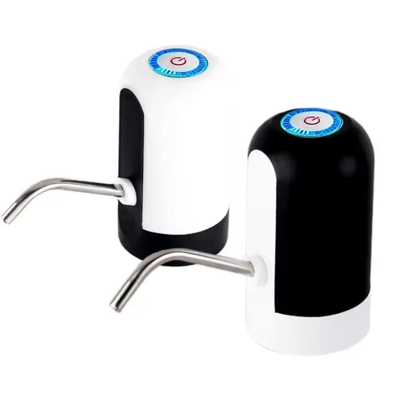 Pompa per Bottiglia d'Acqua ABAH Bianca/Nera con Ricarica USB, Erogatore Automatico con Interruttore a Un Clic