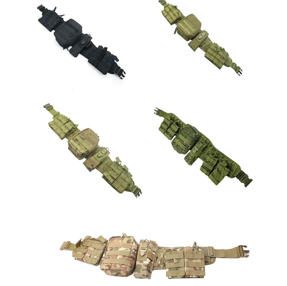 Un set di cinture da battaglia tattiche da caccia Set di cinture da lavoro Cintura Molle multifunzionale per le forze dell'ordine con buste per accessori