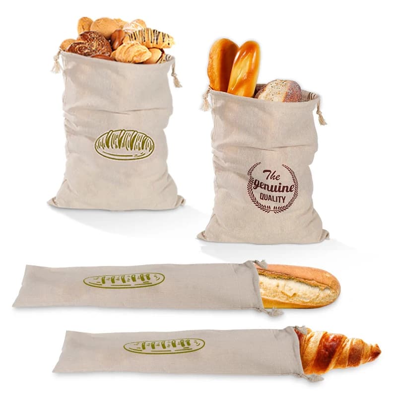 Borsa per il pane in lino Borse riutilizzabili per il pane Borse con coulisse Borsa per la conservazione del pane artigianale fatta in casa Borsa per baguette Contenitori per alimenti
