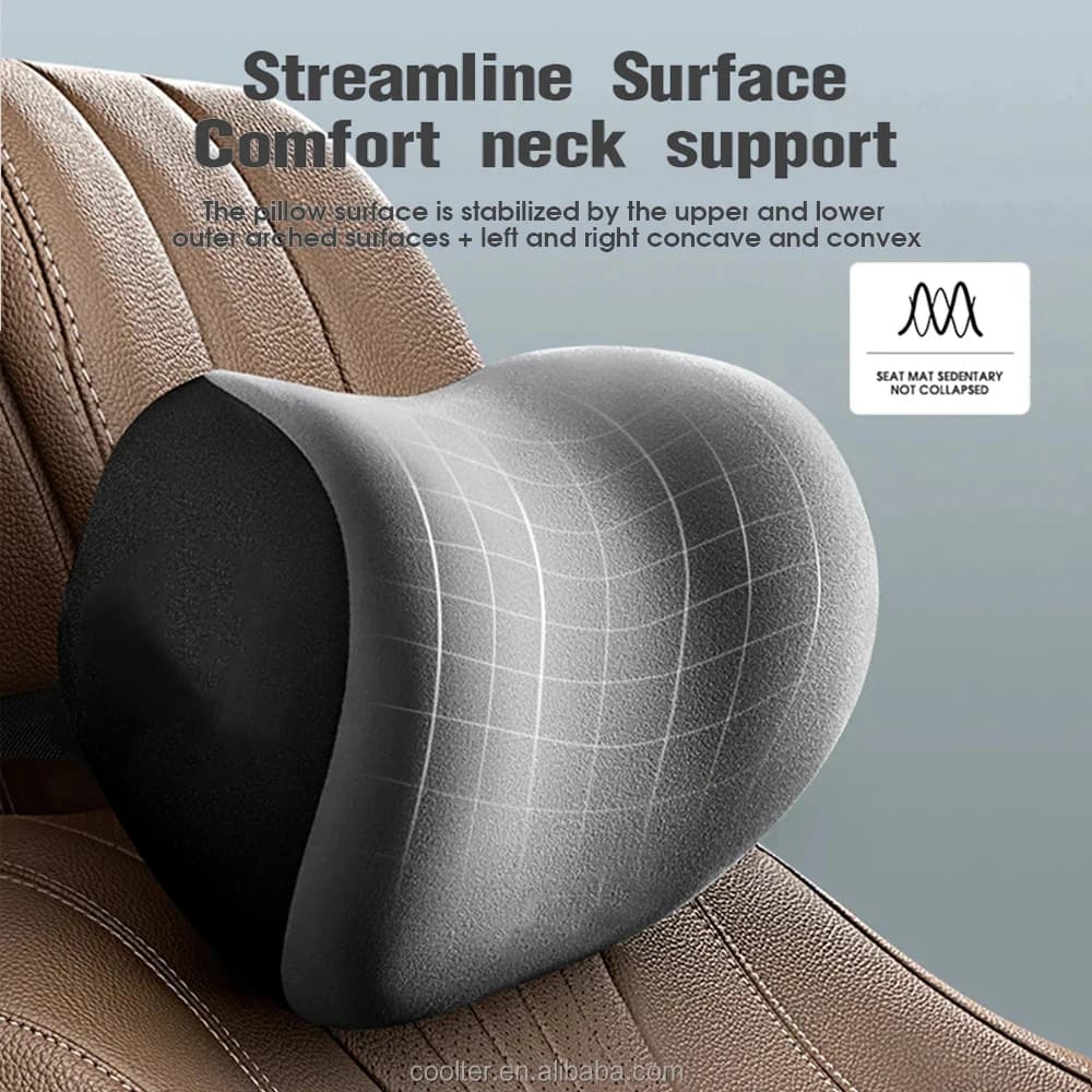 Cuscino per il Collo in Memory Foam per Auto, Protezione Lombare, Cuscino per Schienale, Cuscino per Poggiatesta Auto