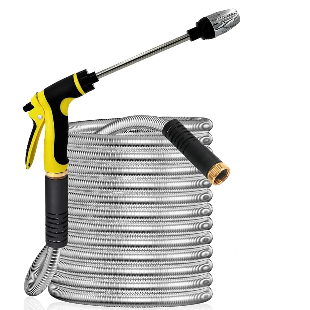 High-Pressure Hose Stainless Steel Expandable Hose for Car Wash Home Garden Watering Multifunctional Cleaning Garden Cleaning