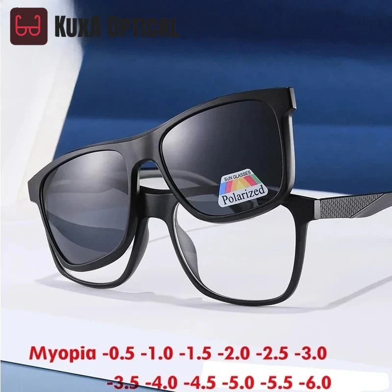 Xuka Sports 6 In1 Occhiali da sole miopia polarizzati da uomo Occhiali da sole classici con clip magnetica ottica Occhiali da donna personalizzati Montatura da -0,5 a -10