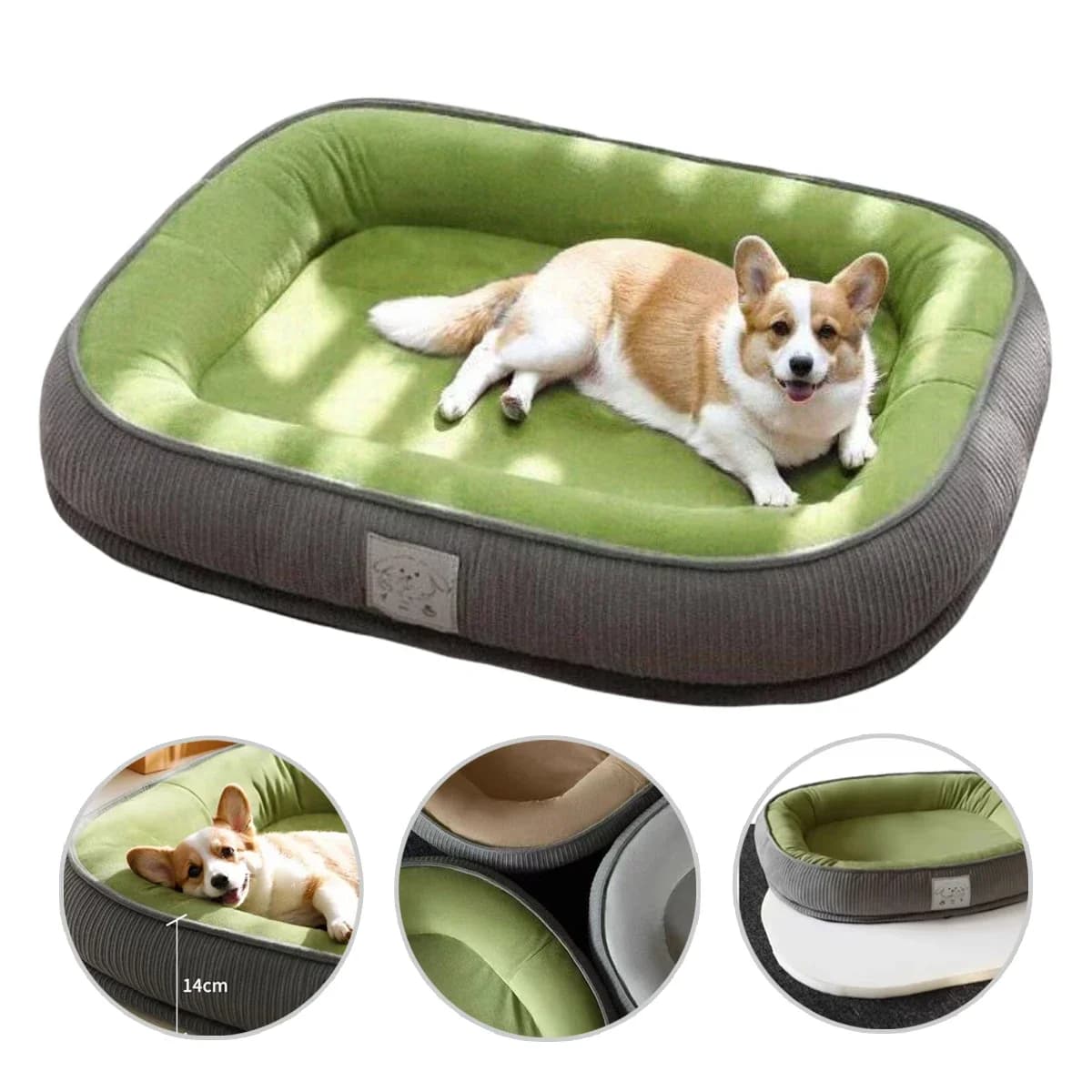 Letto per cani di razza di piccola taglia resistente all'usura addensato Cuscino per letto per cuccioli di gatto morbido caldo rimovibile lavabile invernale per accessori per cani