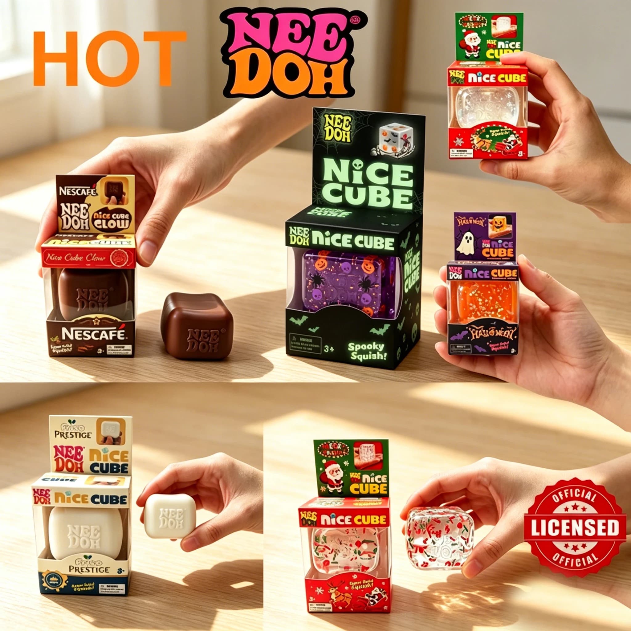 NeeDoh Christmas Halloween series products relieve stress toys for children and adults soft extrusion fidgety Rubik's cube relie