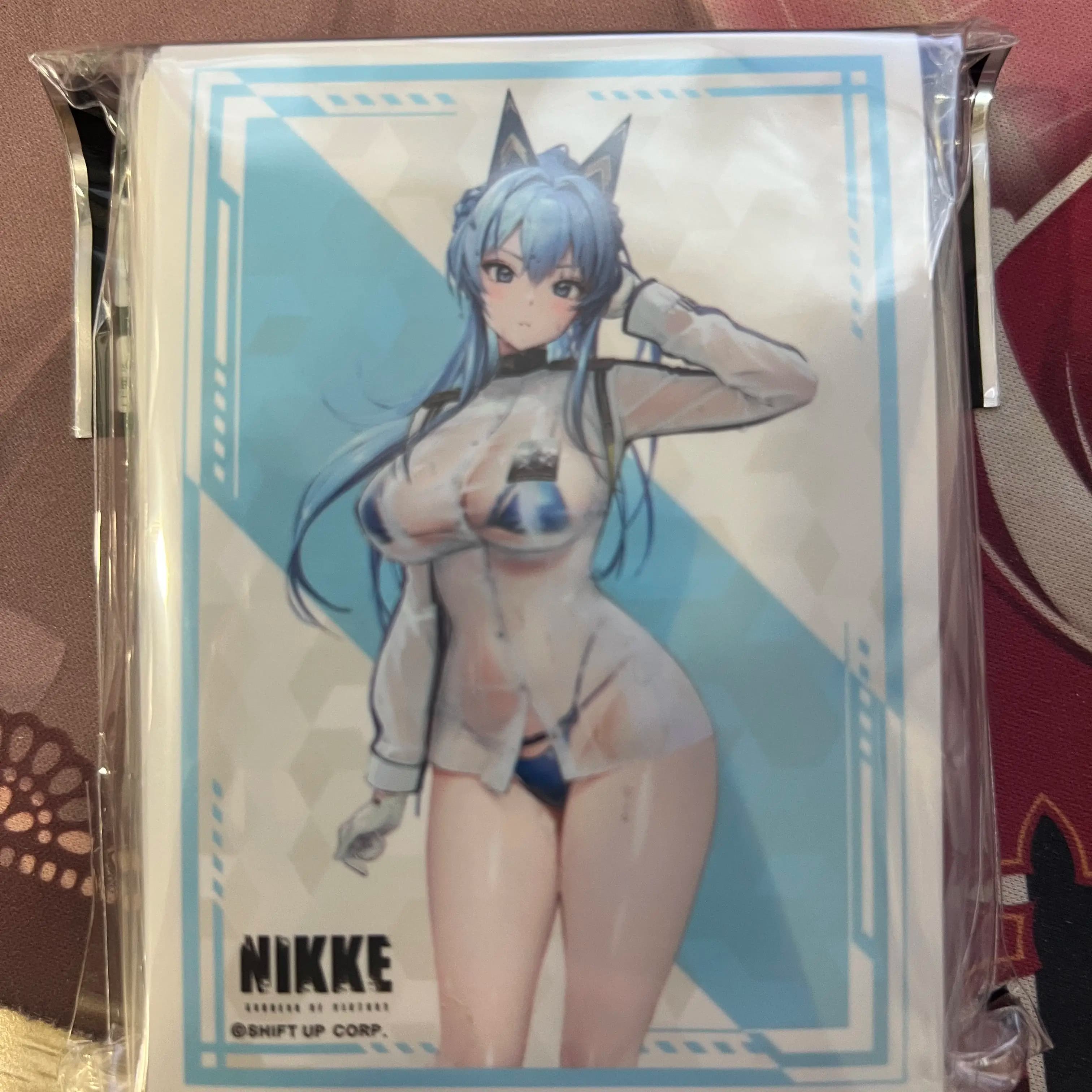 Anime Card Sleeves Goddess Of Victory Nikke Helen Swimsuit Ver Card Protector For Mtg Ptcg Trading Card Game
