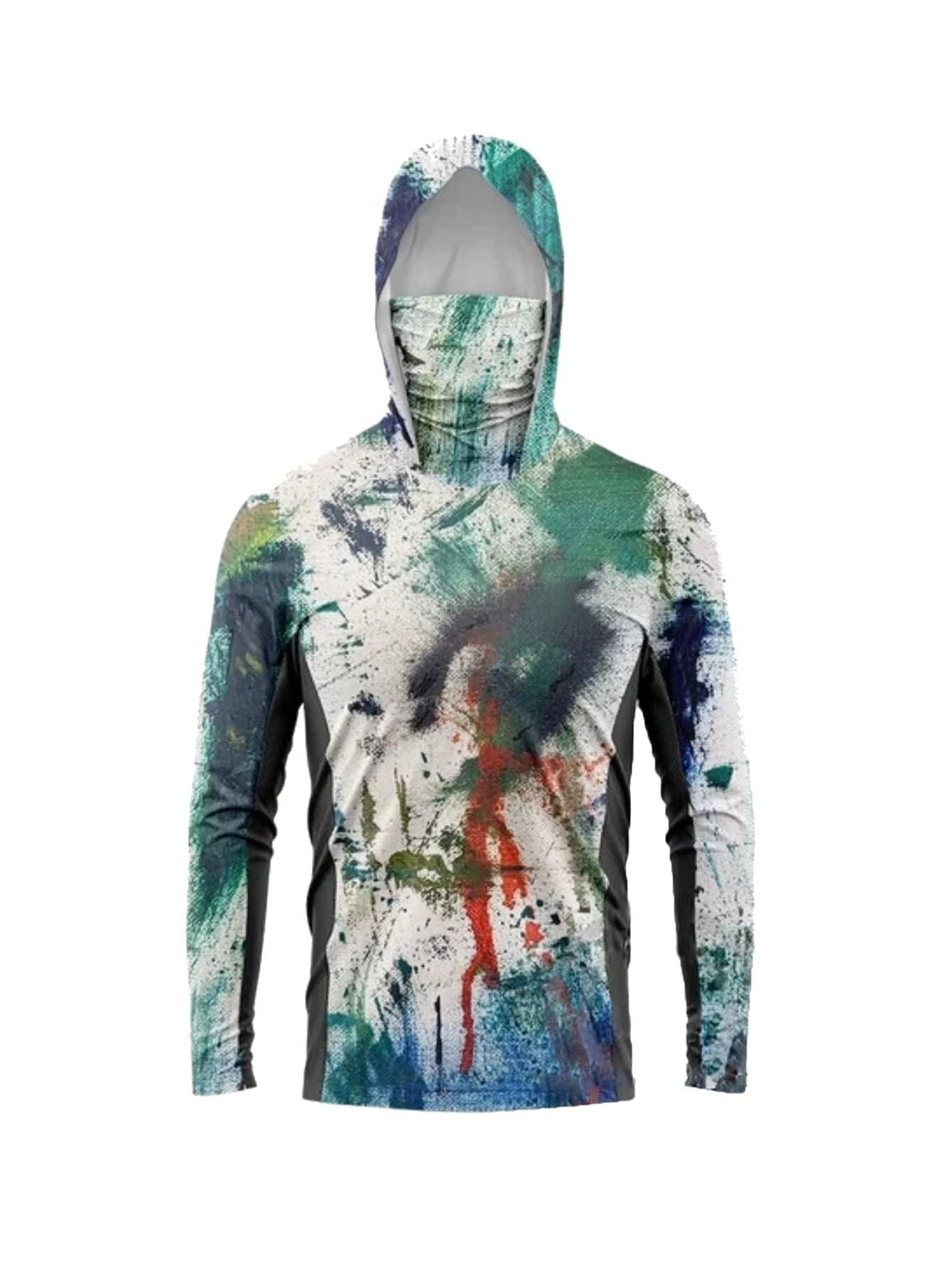 Men Fishing Shirts Face Mask Neck Anti-uv Breathable Hoodie Fishing Jersey Long Sleeve Sun Protection Angling Top