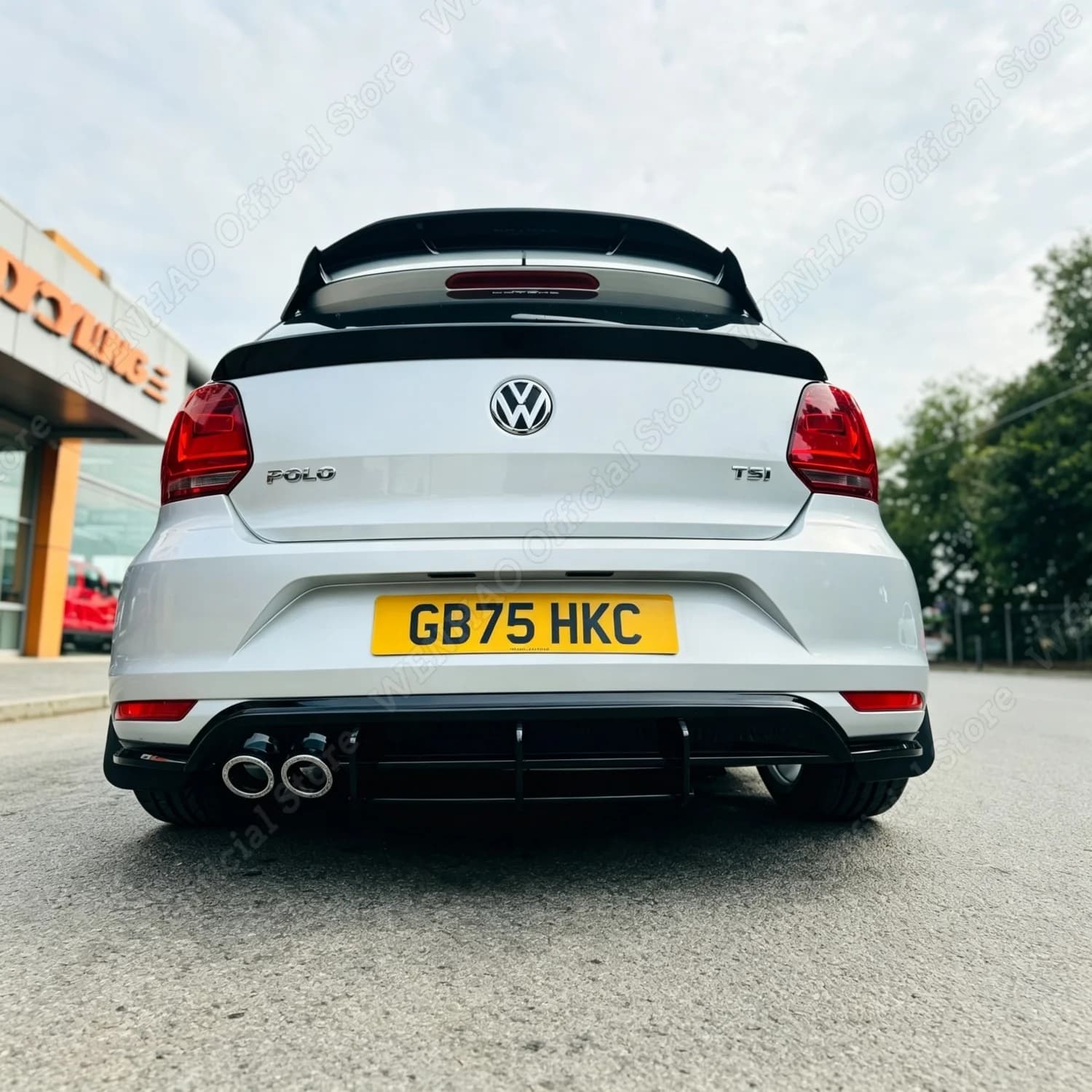 GTI Style Gloss Black Car Rear Bumper Diffuser For VW Polo MK5 6C 2015 2016 2017 Facelift Tuning Bumper Protect Guard Body kits