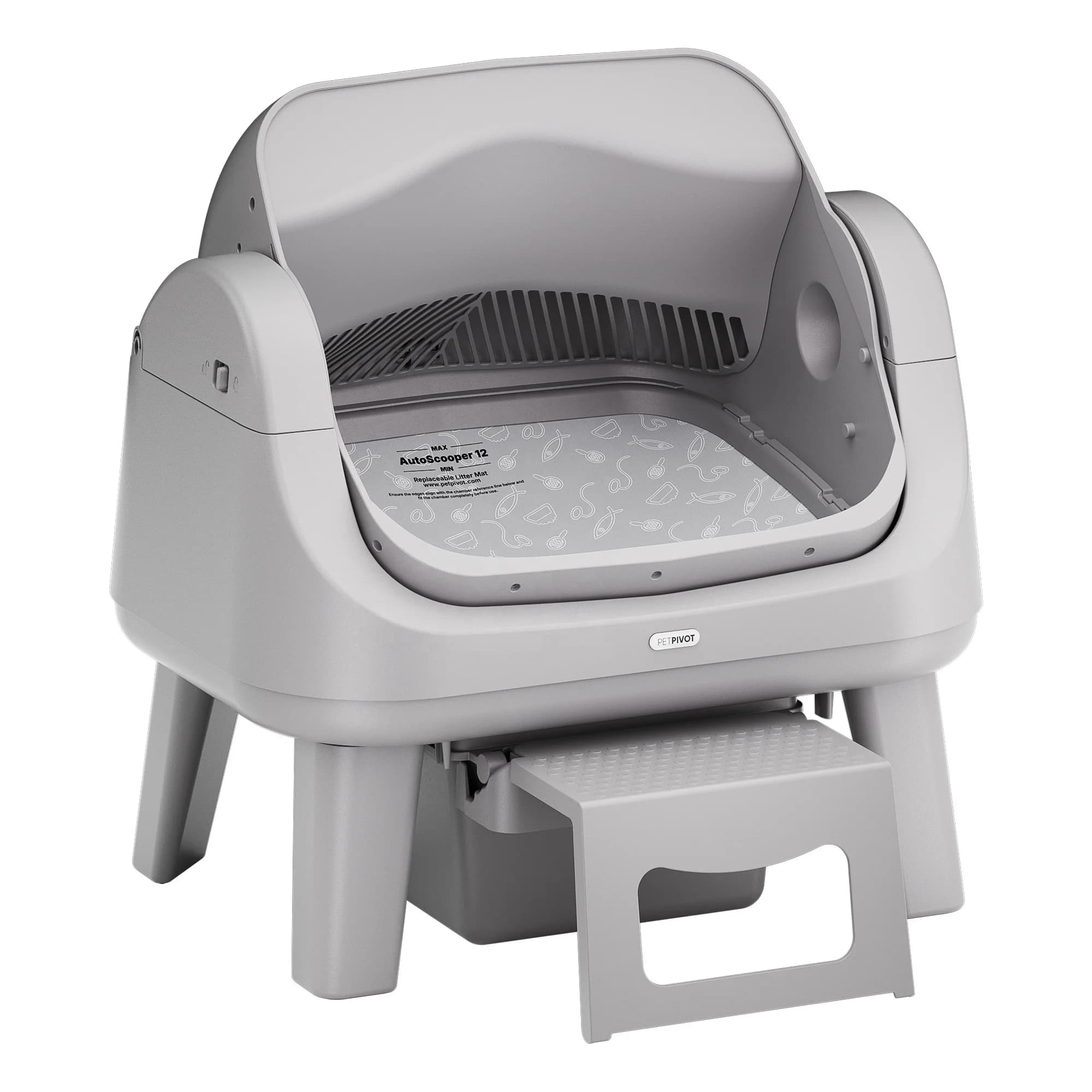 Grey Autoscooper 12 Lite Smart Automatic Dual Mode Cat Litter Box High Capacity Eco-Friendly Easy Clean Odor Control All Cat