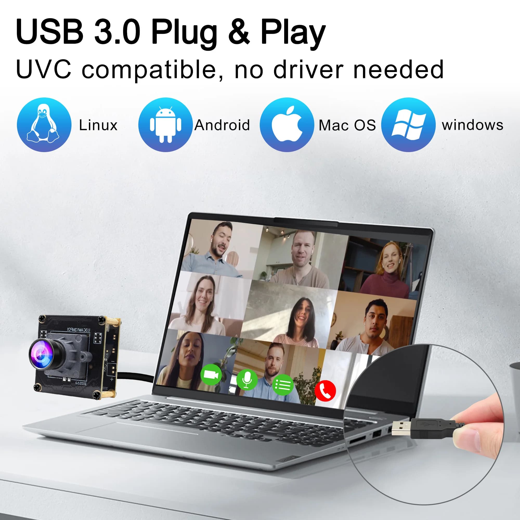 ELP 12MP 4000x3000 IMX577 USB 3.0 Camera Module MJPEG YUY2 230fps High Speed UVC Plug Play PC Webcam with Low Distortion Lens