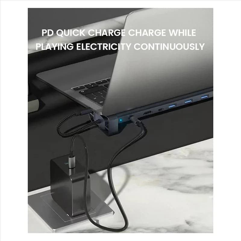 Adattatore splitter hub USB C 10 in 1 USB TYPE-C a 3.0USB PD100W Docking station Laptop Stand-N33R