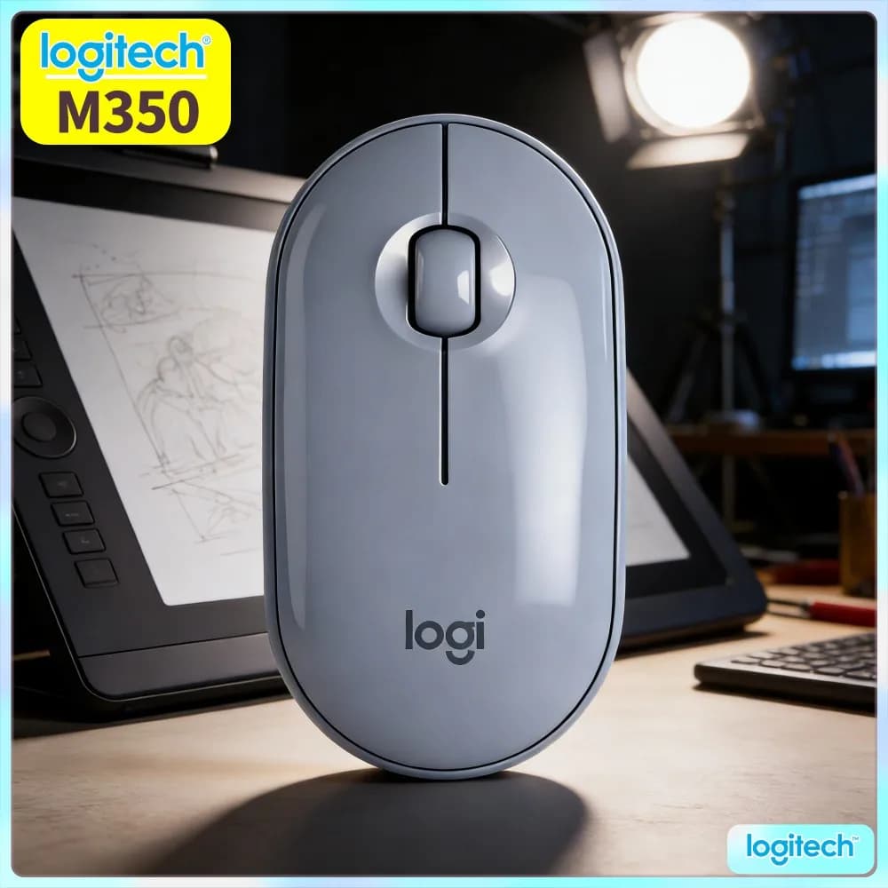 Logitech M350 PEBBLE Travel Wireless Mouse 2.4G Bluetooth Dual Mode Portable For Laptop PC Tablet Home Office Daily Work