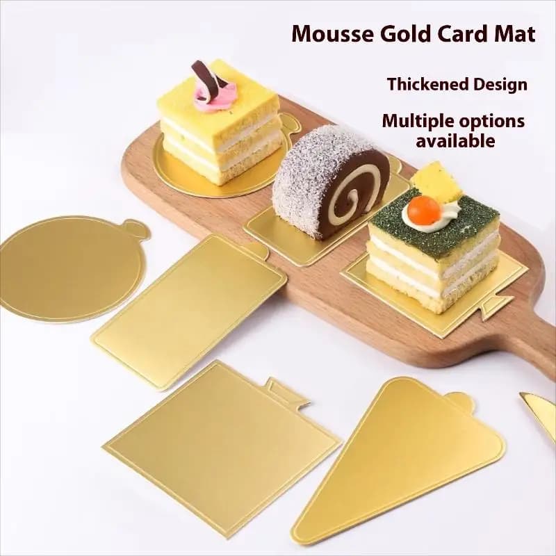 New Set of 100 Pieces Golden Cartoon Basin for Cakes, Dessert Trays, Christmas Cake Decorations