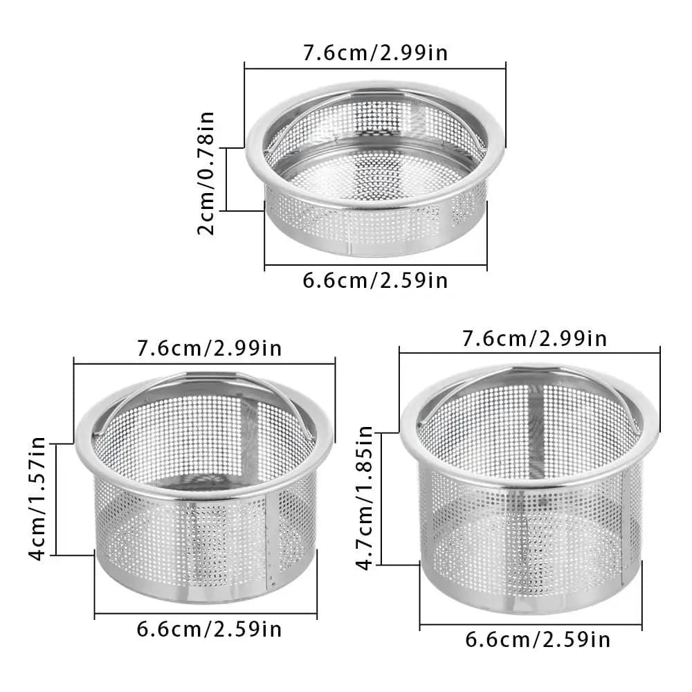 Filtro per Scarico Doccia Bagno in Acciaio Inossidabile, Cestello Raccogli Capelli e Rifiuti, Tappo Filtro per Lavello