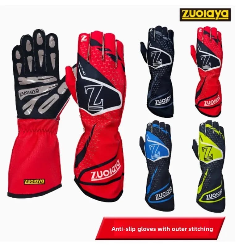 Nuovi Guanti da Corsa Auto Traspiranti, Guanti da Motocross e Karting con Silicone Antiscivolo, Guanti da Gara Go-Kart per Uomo Approvati