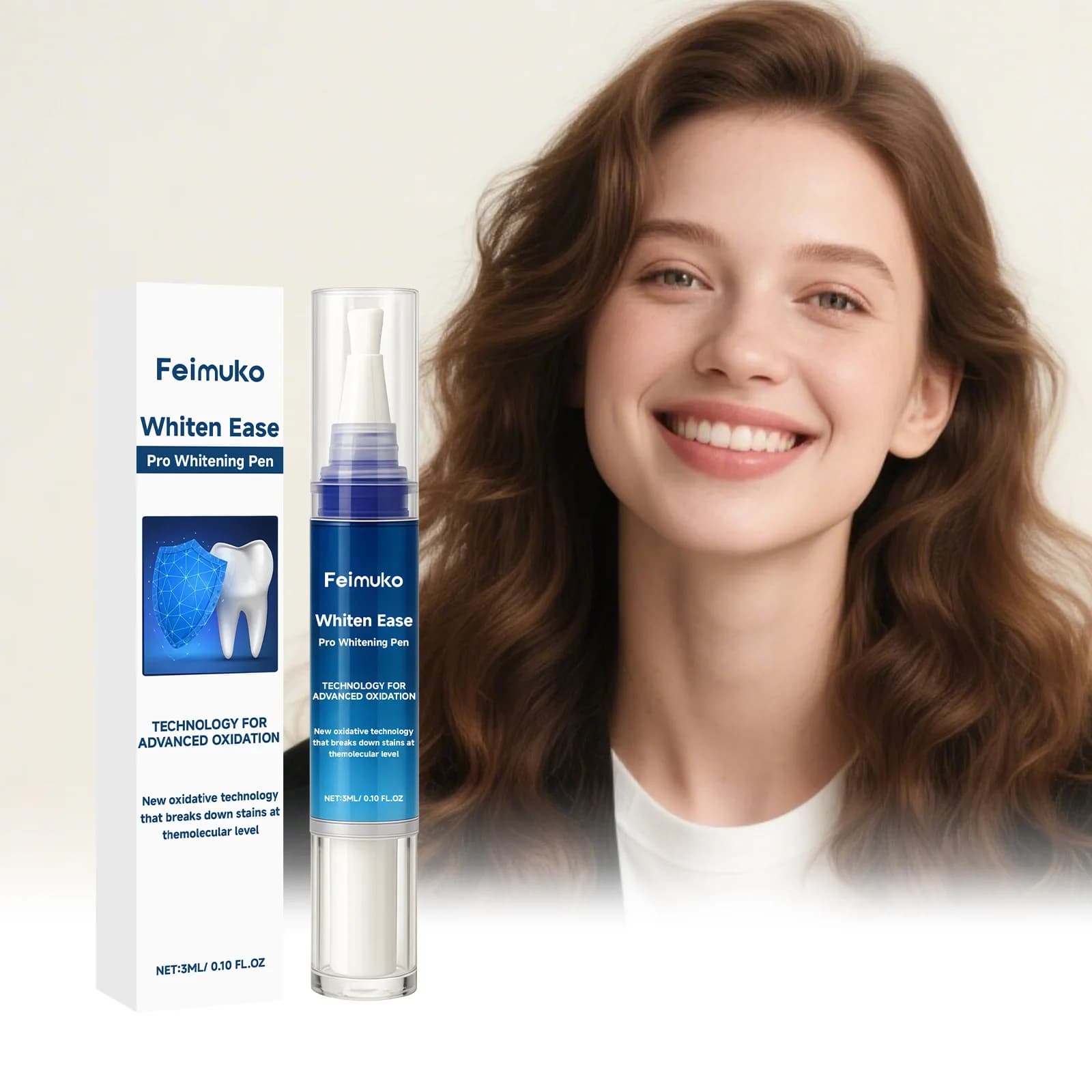 Whitening pen for bright teeth, removes plaque and stains, whitens yellow teeth, brightens your smile, oral hygiene, dental whitening tools.