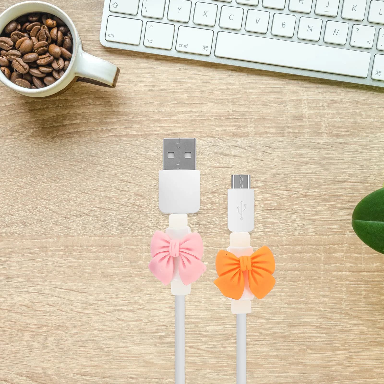 10 paia di custodie protettive per cavi dati a forma di fiocco, protezioni per cavi riutilizzabili per caricabatterie di telefoni, laptop e ricarica USB