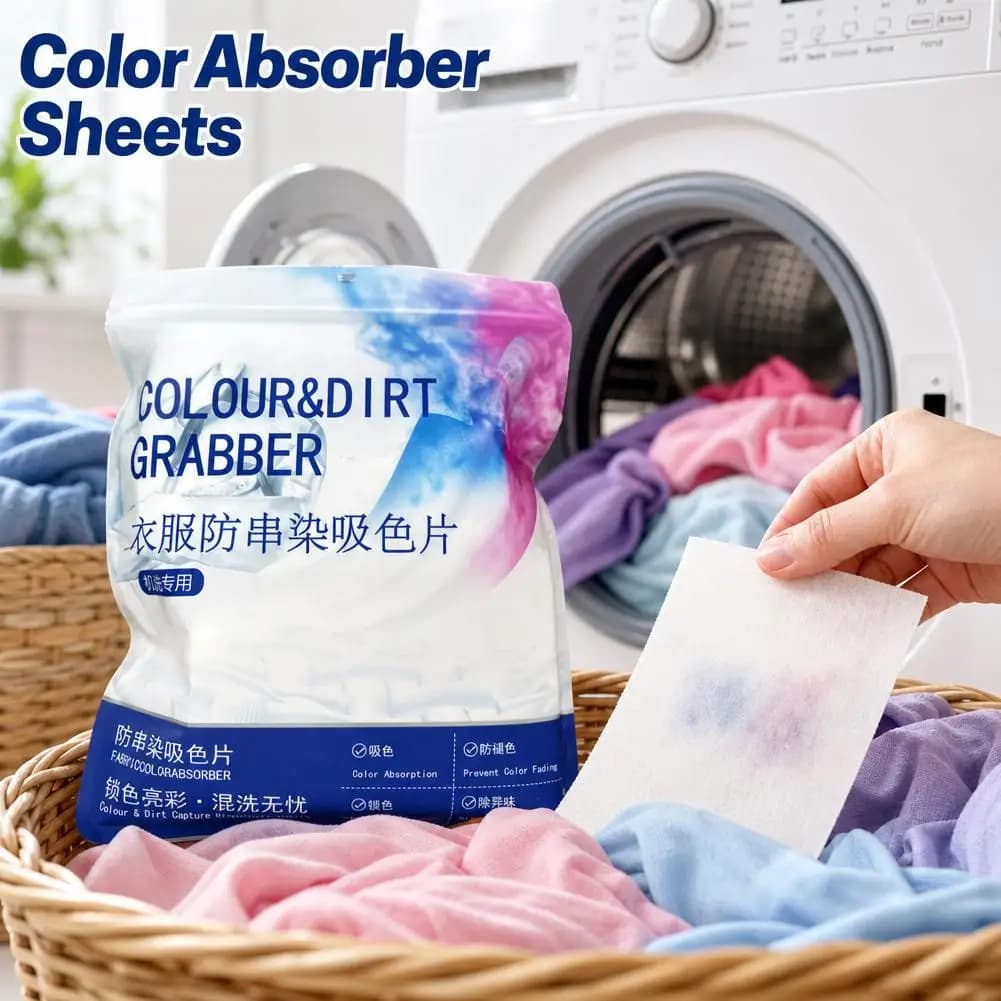 100sheets/bag Laundry Color Absorbing Paper Anti-dyeing Laundry Tablets For Washing Machine Clean Clothes