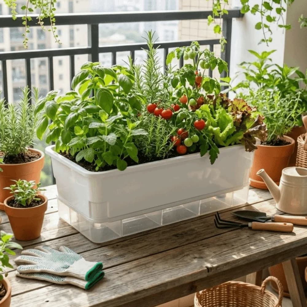 Vasi in Plastica per Coltivazione Idroponica, Contenitore Autoirrigante per Piante, Vaso da Vivaio, Contenitore per Piantumazione, Scatola di Coltivazione Rinforzata