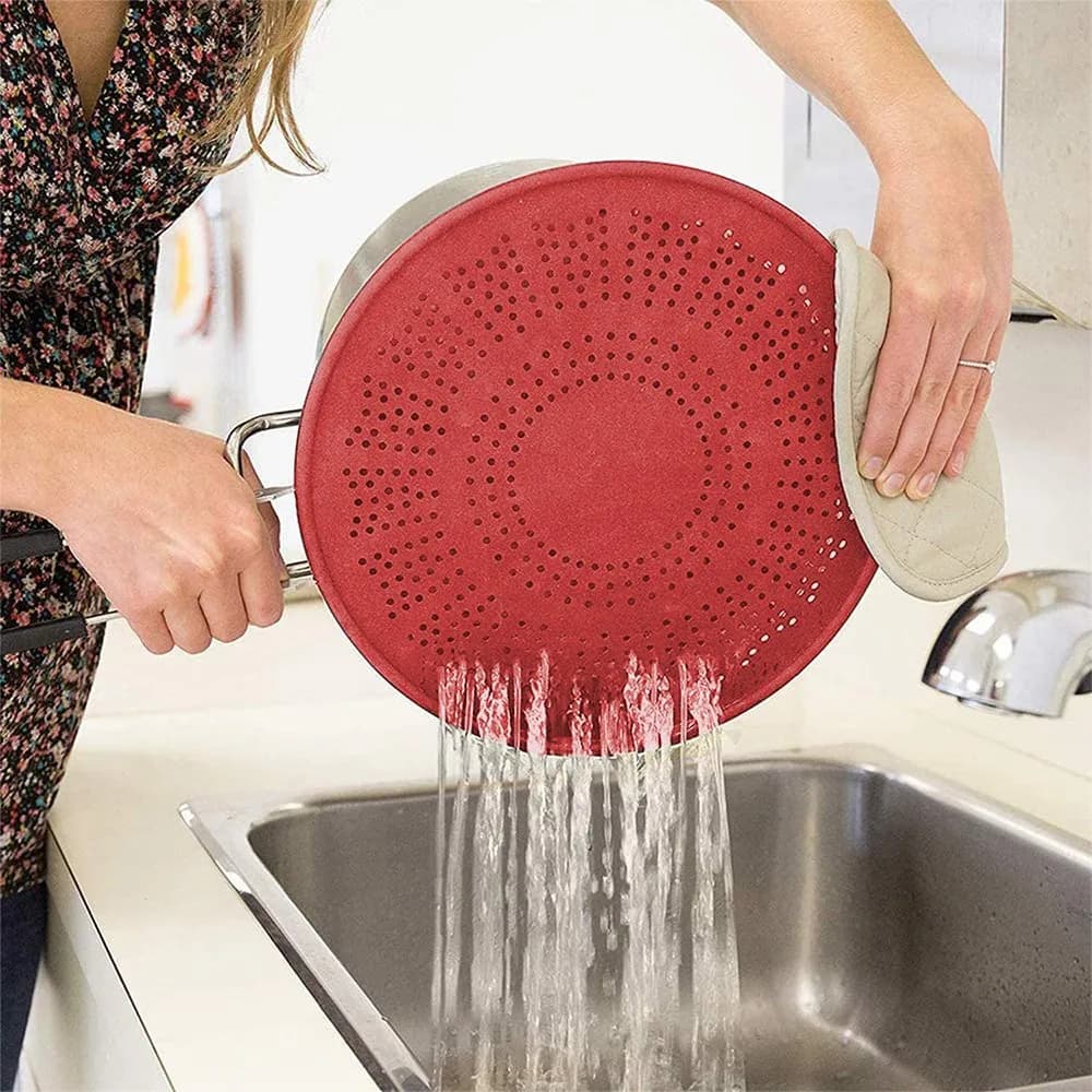 【Prezzo-Goccia!】 Schermo antispruzzo in silicone, protezione antispruzzo per grasso con manico pieghevole, per cucinare protezioni antispruzzo e padella, 13 pollici