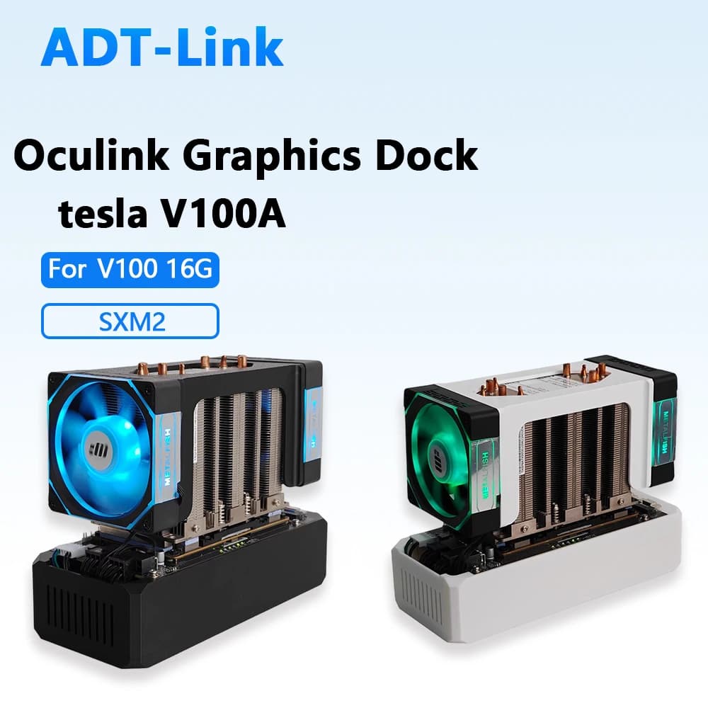 Dock eGPU V100A OCuLink Thunderbolt, docking station GPU esterna per NVIDIA Tesla V100 SXM2 16GB 32GB, custodia per elaborazione AI.