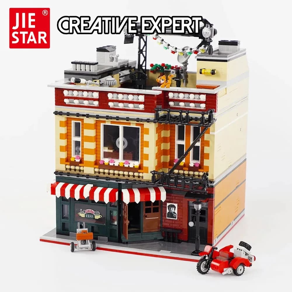 89106 JIESTAR Creative Expert Moc Street View Central Perk Friended Bricks Modular House Model Building Blocks Downtown Diner