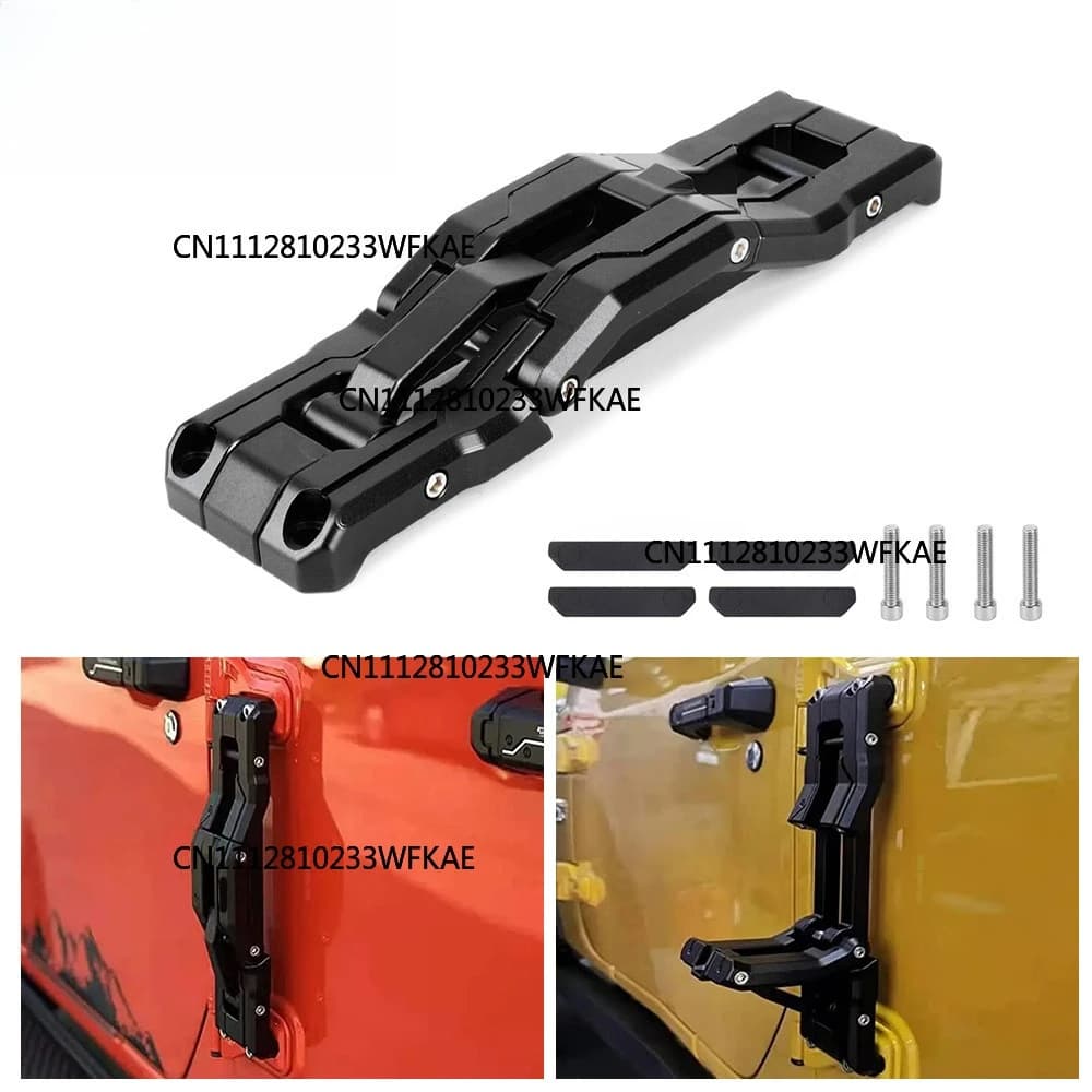 For Jeep Wrangler 2007-2018 JK JKU 2018-2020 JL JLU Door Hinge Step Aluminum Folding Foot Pedal Compatible