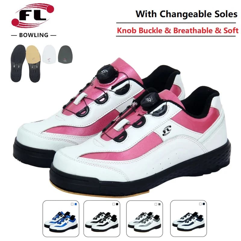 Scarpe da bowling professionali unisex Scarpe da ginnastica sportive per mano destra sinistra Suole intercambiabili Scarpe da bowling di grandi dimensioni resistenti 35-46