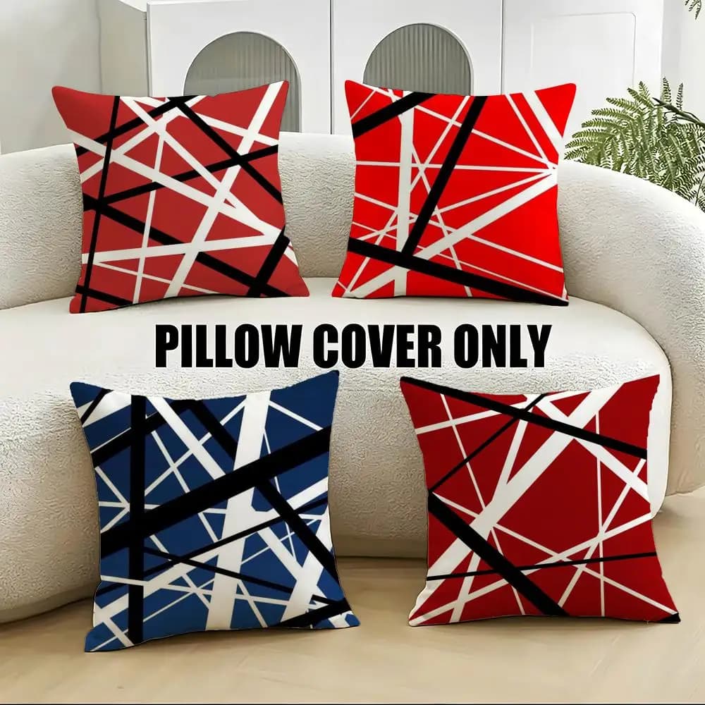 Band-Van HalenS Cushion Cover 4Pcs Soft Plush Throw Pillow Covers 40x40 45x45 for Sofa Bedroom
