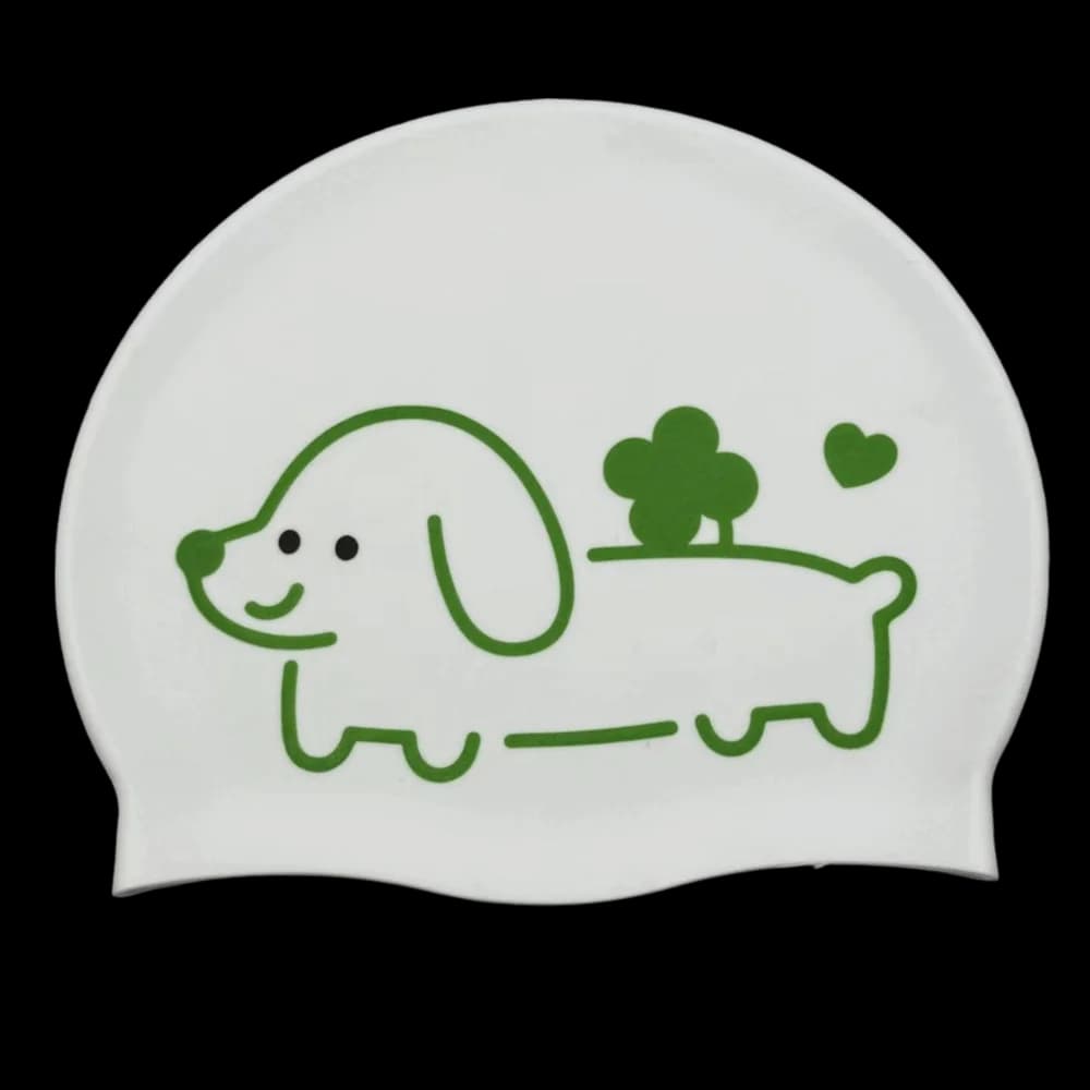 Women Girls Waterproof Kitten Swim Cap Non-Slip Comfortable Silicone Swimming Hat Elastic Ear Protection Cartoon Swim Cap Unisex