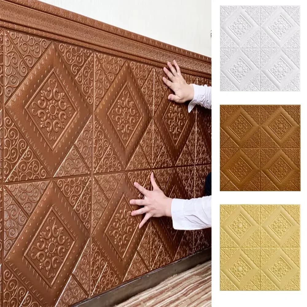 Self-adhesive Ceiling Panels Foam Decorative Wall decal for 3D roof Decorating bedroom Waterproof wallpaper for living room Bathroom