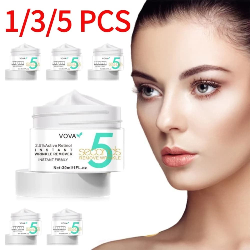 1/3/5Pcs 5Seconds Retinol Anti-Wrinkle Cream Instant Anti Aging Firming Lifting Fade Fine Line Face Cream Moisturizing Skin Care